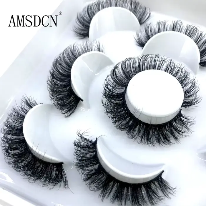 5 paires de cils moelleux 8-25mm 3D cils de vison longs et épais faux cils naturels en gros cils ven