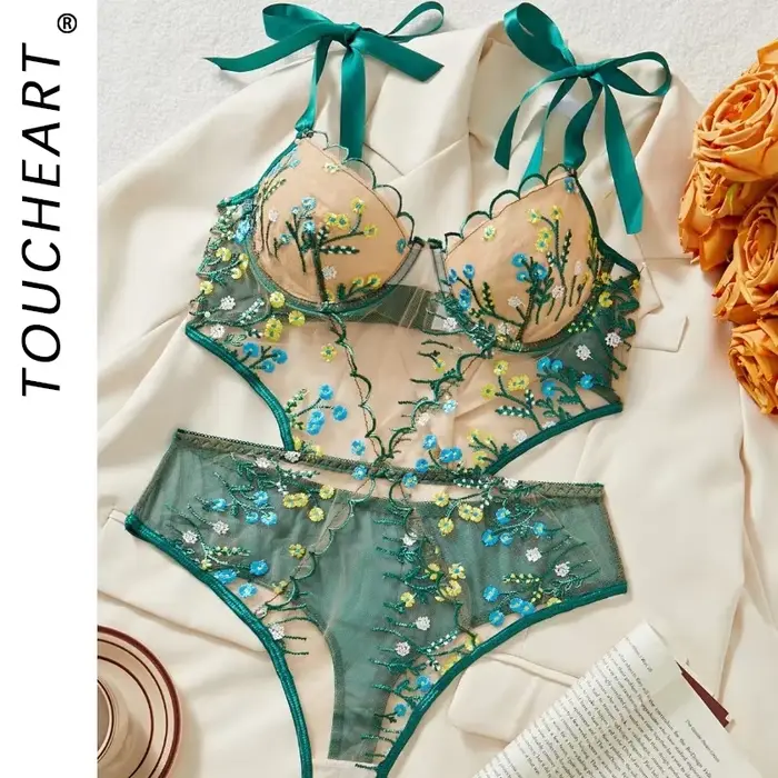 Toucheart Dámská podprsenka a kalhotky set Lingerie pro ženy sexy oblečení sada