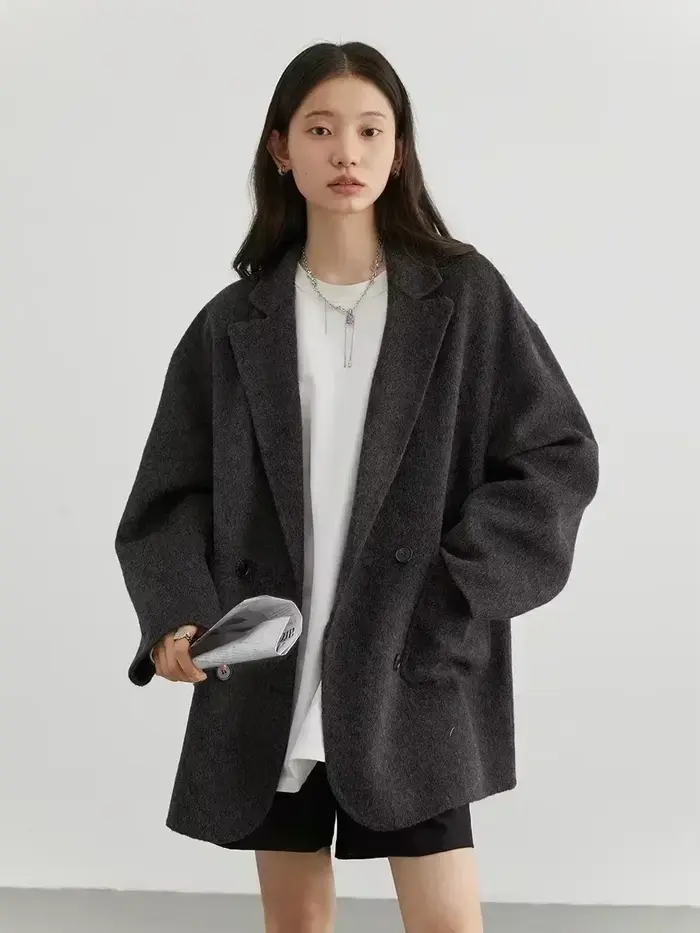 CHIC VEN – manteaux en laine pour femmes, ample, décontracté, Double boutonnage, rétro, veste Double