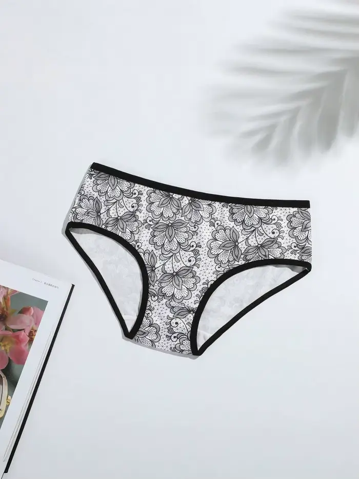 Nové bikiny kalhotky potisk mléko hedvábí středně nízký efekt ploché břicho prodyšné dvojité rozkrok spodní prádlo dívky zvláštní příležitosti