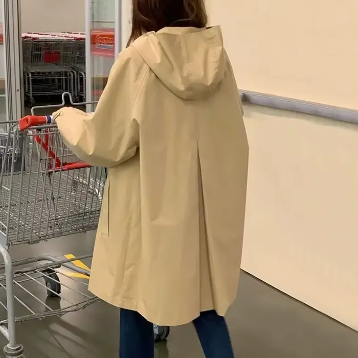 Veste Coupe-Vent à Capuche pour Femme, Manteau à Manches sulf, Nouvelle Mode Printemps-Automne 2024