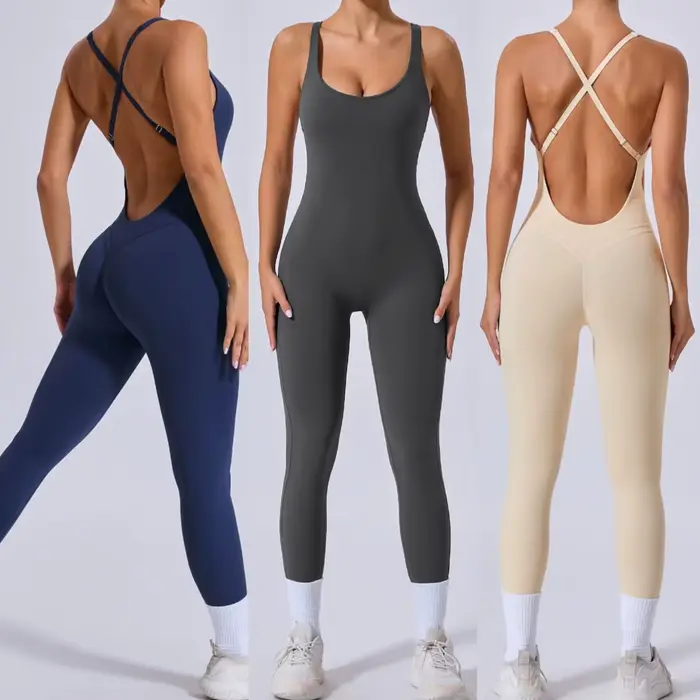 Jednodílný cross back oblek pro ženy elegantní jóga oblečení pro fitness a příležitostné sportovní trénink a cvičení jógy