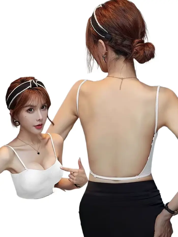 KUCLUTBeach Bralette dos nu |   Podprsenka neviditelná bez ramínek pro léto |   Push-up podprsenka pro malé prsy s návrhem dýchacím proti propustivosti a bez stíhacích skvrn