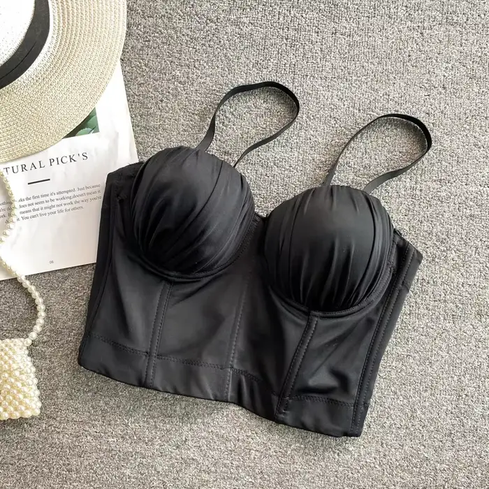 Nové Ženy Bustier Podprsenka 2025 Módní Letní Pevný Popruh Nastavitelný Push Up Bralet Sexy Oblečení Noční klub Vesty