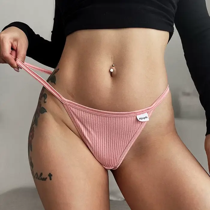 Sexy bavlněné dámské kalhotky Jednoduché žabky Spodní prádlo slipy Dámské spodní prádlo Sport G-tanga Teplé T-Back Prodyšné spodní prádlo