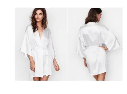 Été Champagne chinois mariée Robe de mariée Satin vêtements de nuit femmes chemise de nuit Sexy chemise de nuit dame Kimono peignoir Robe déshabillé