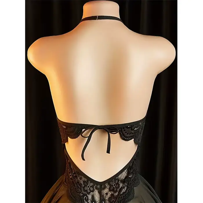Lingerie coquine sans entrejambe pour femmes adultes, body sexuel en dentelle, entrejambe ouvert, robe de poupée porno, ensemble de sous-vêtements Sexy noirs
