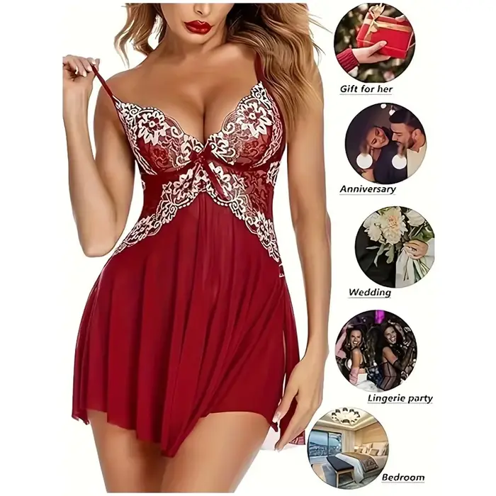 Stylové dámské průhledný Sexy krajkové noční košile pro romantické noci zvláštní příležitosti a elegantní večery