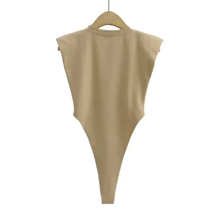 Body moulant sexy une pièce pour femme, avec épaulettes, sans manches, noir et blanc, tendance, hauts sexy