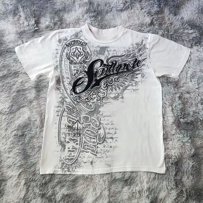 Hip Hop T-Shirt Streetwear femmes Vintage graphique Style américain mode Baggy pur hauts loisirs Cou