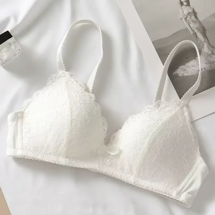 Soutien-gorge sans couture push-up en dentelle avec broderies florales pour femmes grandes tailles occasions quotidiennes