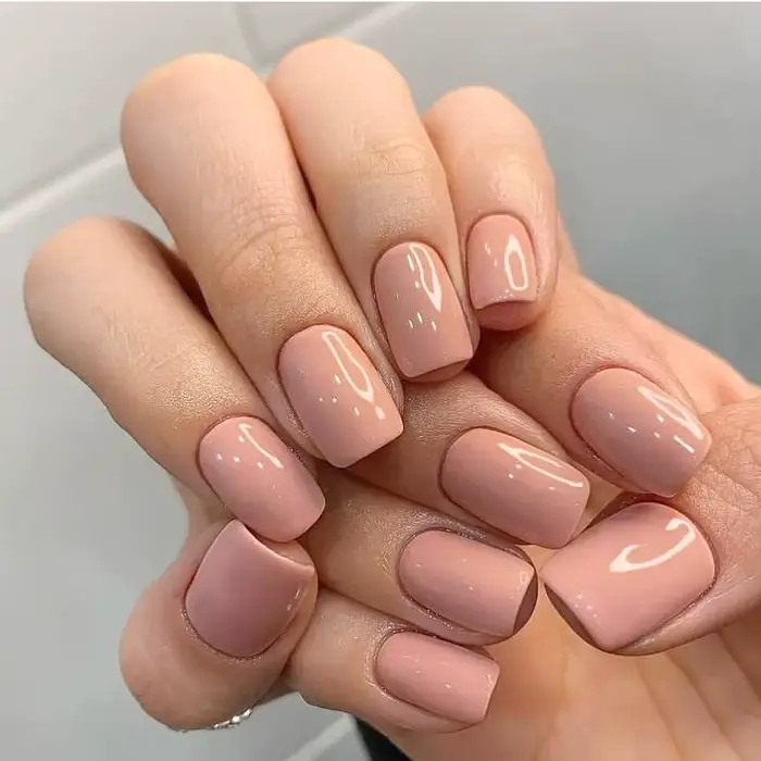 Faux ongles courts et carrés, couleur unie, Design rouge vin, à pression, simples, détachables, fini