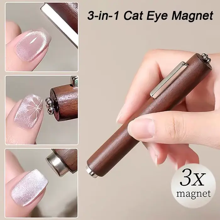 Bâton magnétique multifonctionnel 3 en 1 pour ongles, œil de chat, 130mm, vernis Gel Super puissant,