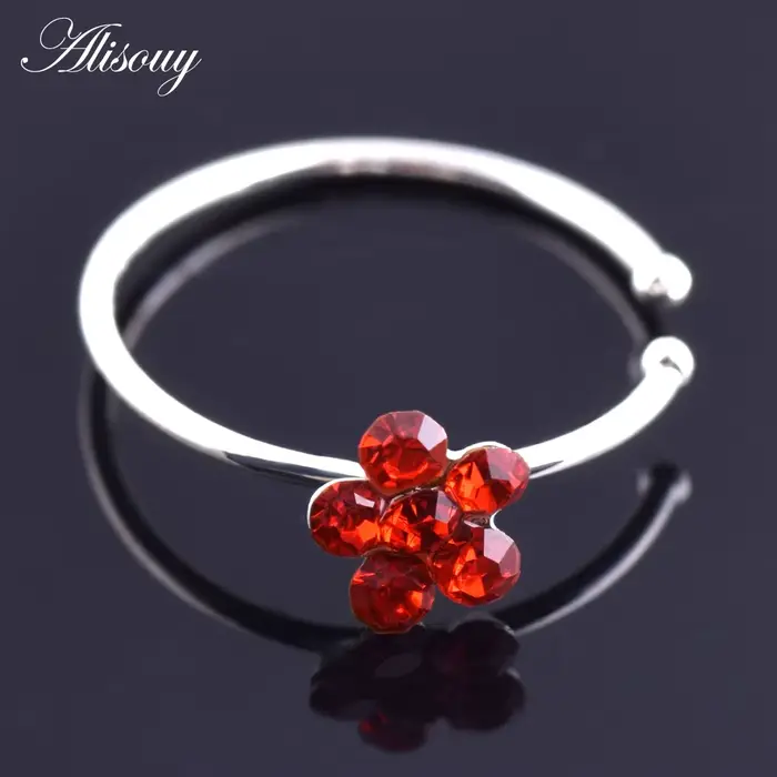 Nerezová ocel nos piercing s indickým květinovým designem pro ženy Hiphop rock styl jedinečné zvláštní příležitosti tělo šperky