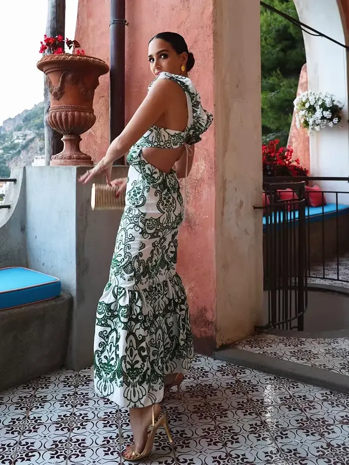 Robe Maxi Vintage Brodée de Fleurs pour Femme, Sans Cuisson, à Volants, Longue, Éducative, Sexy, de