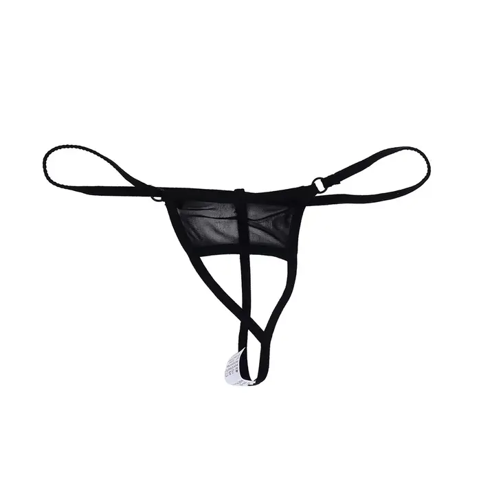 Strings transparents en dentelle pour femmes, sous-vêtements sexy, entrejambe ouvert