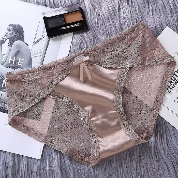 Dámské saténové kalhotky, krajkové spodní prádlo, slipy Sexy pro dámy, příležitostné spodní prádlo, dívčí intimní prádlo, 2021