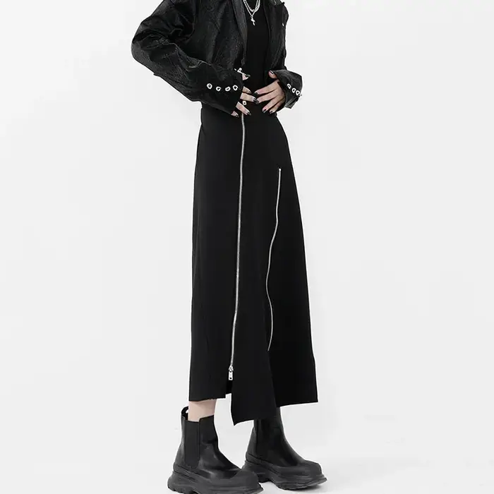 Jupe mi-longue pour femme, jupes Y2K, design personnalisé, style coréen, pur compromis, streetwear a