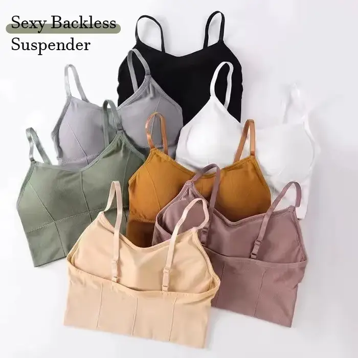 Soutien-gorge de sport dos nu pour femmes, sous-vêtements sans couture, sangle d'épaule réglable, gi