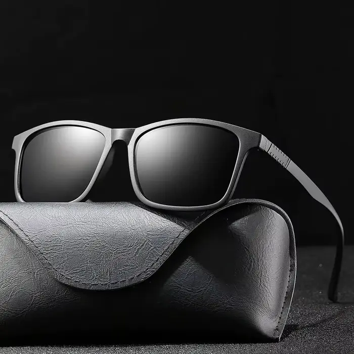 Lunettes de soleil de luxe pour hommes, monture carrée vintage ultra-légère, pour la conduite et la 