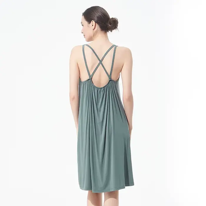 Chemise de nuit en Modal pour femmes, grande taille 4XL 5XL 6XL 7XL, Sexy, bretelles Spaghetti, vêtements de nuit doux et décontractés, peignoir d'été