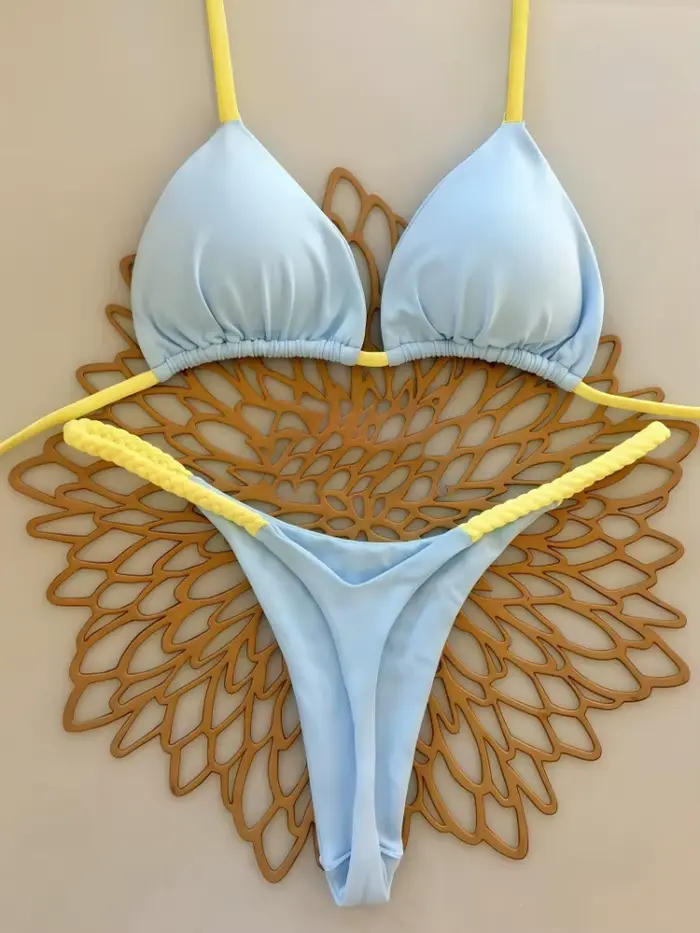 Bikini Brésilien String Femme Ensemble Bikinis Push-Up Taille Basse Plage Plage Mariage Vacances Fête Piscine Spa Sources Chaudes Sports Nautiques Mode Quotidien