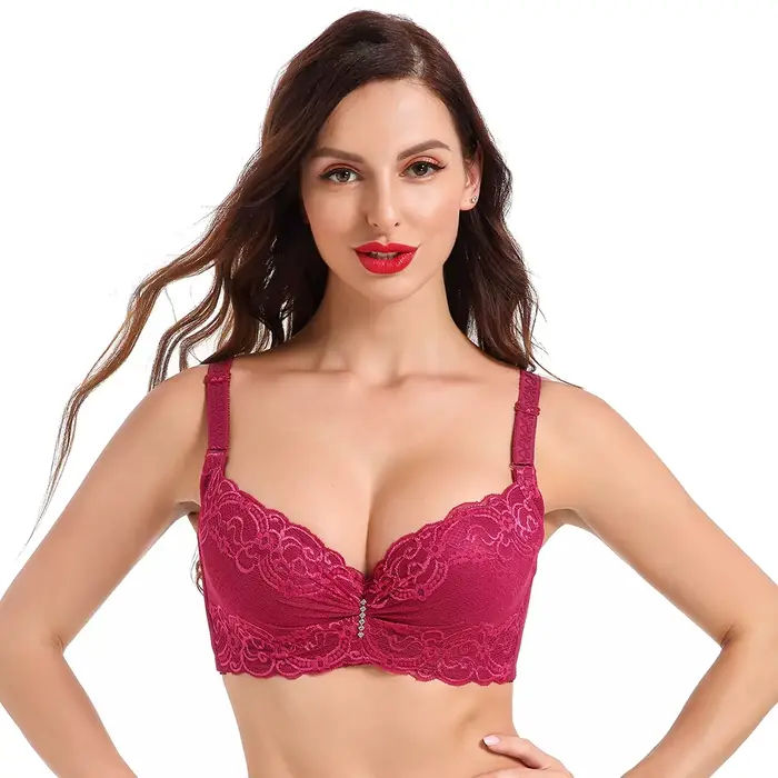 Dámská podprsenka větší velikost Super Push Up Krajková Bralette intimní Lingerie Sexy spodní prádlo s kosticemi E teplá