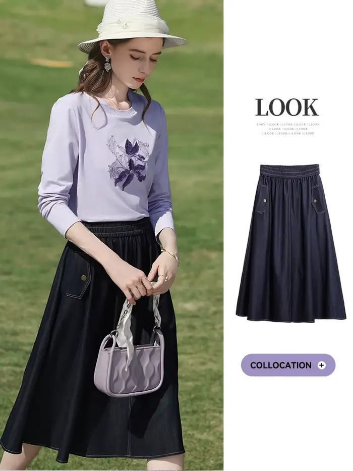 I BELIEVE YOU T-shirt à manches longues lilas pour femme, collection Printemps 2026, avec broderie f