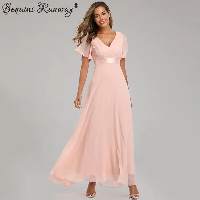 Sexy rose en mousseline de soie tulle Maxi robe d'été femmes décontracté vintage longue demoiselle d