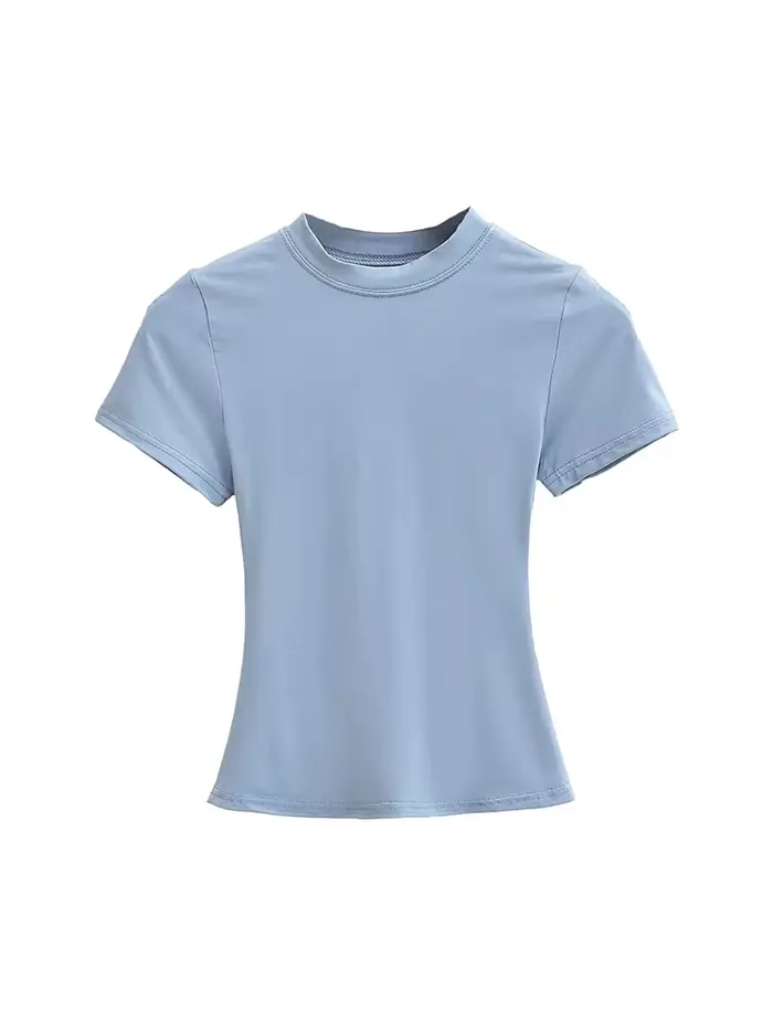 T-shirt manches courtes pour femmes, décontracté, de haute qualité, Sexy, Slim, tendance, couleur un