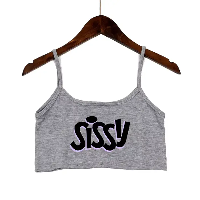SISSY nápis dámské letní sexy bezešvé trubičkové bustier bez ramínek s odhalenými zády