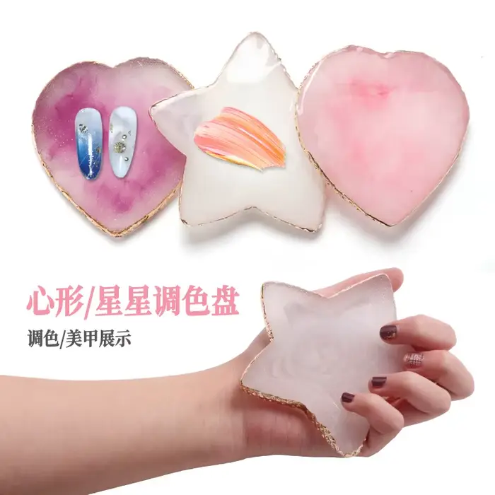 Palette de couleurs d'ongles en pierre d'agate, Palette de mélange de Gel et de vernis, plaque de pe