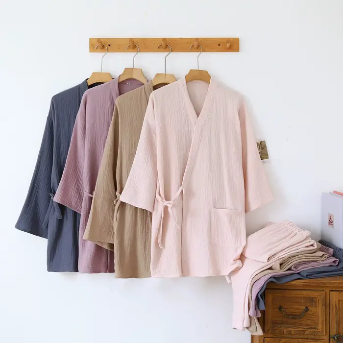 Elegantní japonské kimono pár pyžamo ze 100% bavlny pro ženy ležérní nošení a noční speciální příležitosti