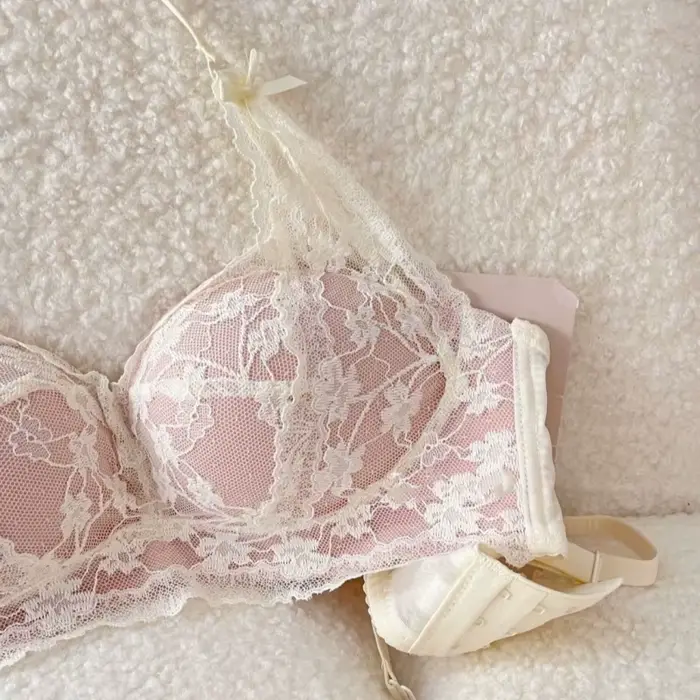 Sexy dámská podprsenka z nylonu a elastanu s krajkou tři čtvrtiny zpět uzavření zvláštní příležitosti