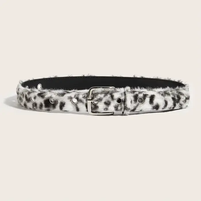 Ceinture en peluche rose pour femmes, tendance Y2k, accessoires pour jeans polyvalents, boucle ardil