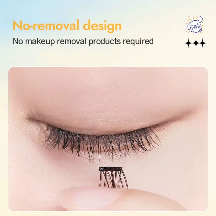 12 faux cils sans colle série zodiaque, faux cils auto-adhésifs segmentés recourbés en C de 0.05mm