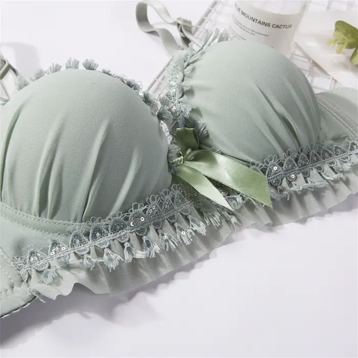 Ensemble de soutien-gorge en dentelle pour fille, sous-vêtements Sexy, brassière pour femmes, Lingerie douce et mignonne, ensemble de sous-vêtements doux et respirants, slip de soutien-gorge Sexy