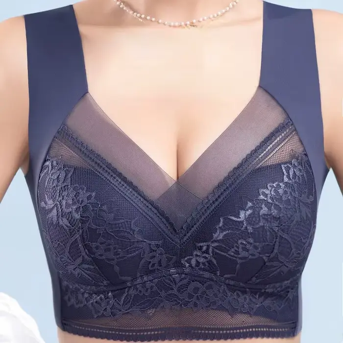 Soutien-gorge sans couture en élasthanne et coton dentelé pour femmes grande taille élégant pour toutes les occasions