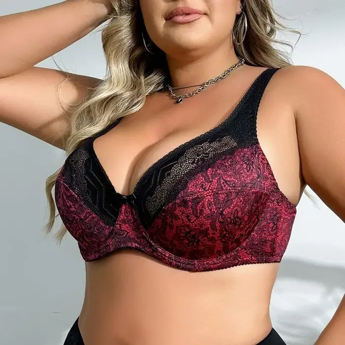 BEAUWEAR dámská podprsenka velké velikosti s kosticemi podprsenka bez polštáře velké velikosti Spodní prádlo s krajkou 85C-100C 85D-110D