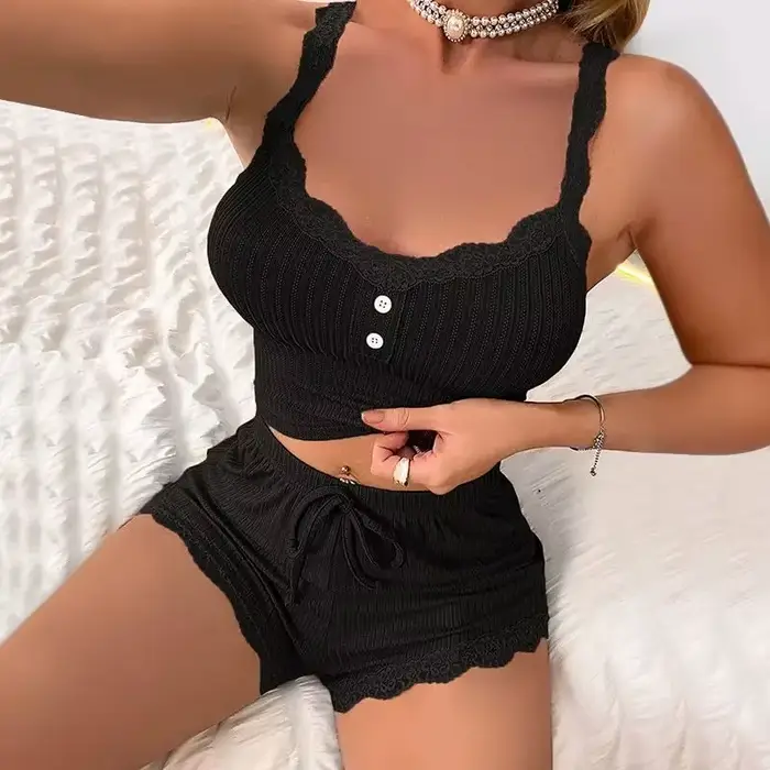 Dámské pyžamové sety Pijama Pyžama pro ženy letní sexy noční prádlo na spaní
