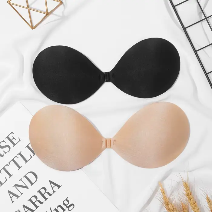 Sexy push-up neviditelná podprsenka pro ženy, silikonové samolepící, bezešvé, přední uzavření, bez ramínek, bez zad